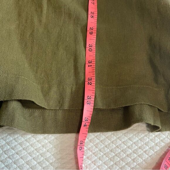 Nicole Miller 100% Linen V-Neck Button with Pockets Romper Green size Large - Picture 6 of 10